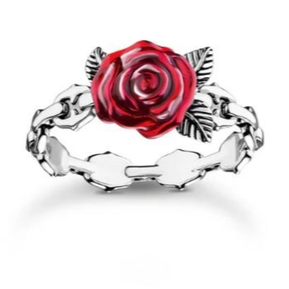 THOMAS SABO TRUE ROMANCE RED ROSE RING