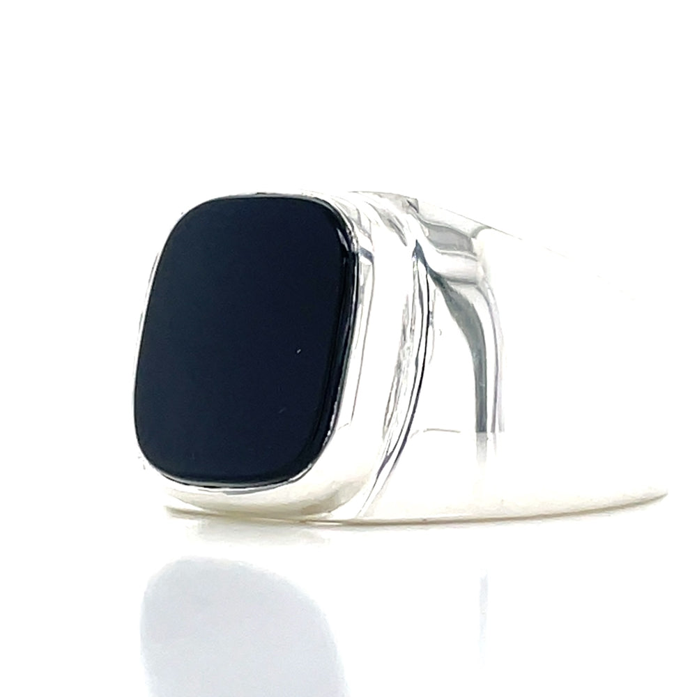 'Apollo' Stg Silver Cab Onyx Ring