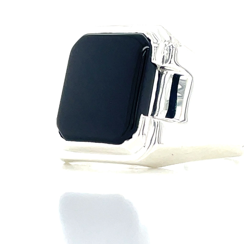 'Ajax' Stg Silver Onyx Ring