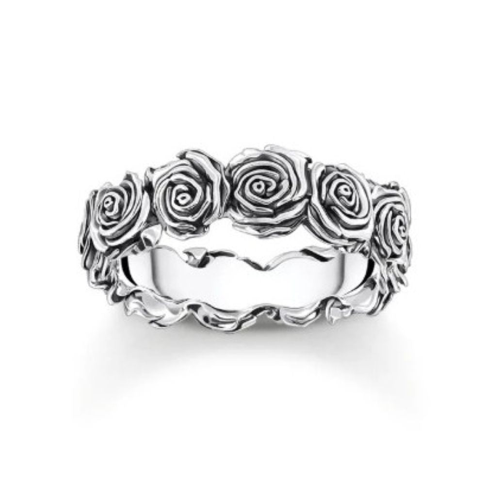 THOMAS SABO MIDNIGHT ROSE ETERNITY RING