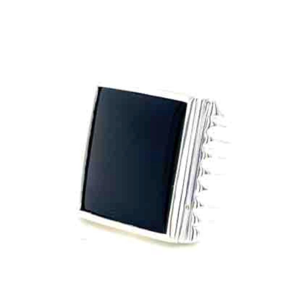 Stg Silver Onyx Square Signet Ring