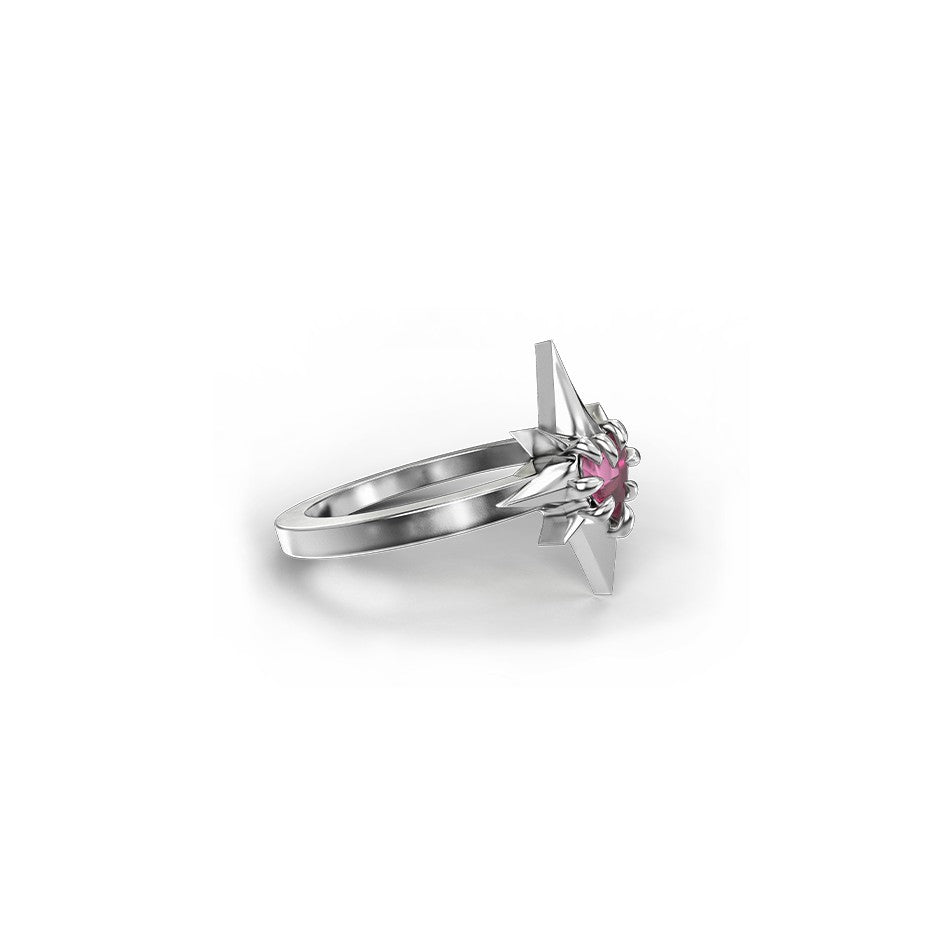 Stolen Girlfriends Club Gothic Star Ring Rhodolite