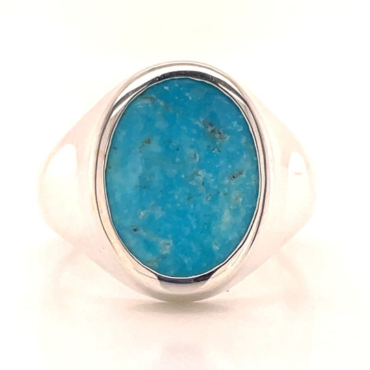 Sgt Silver Oval Turquoise Ring