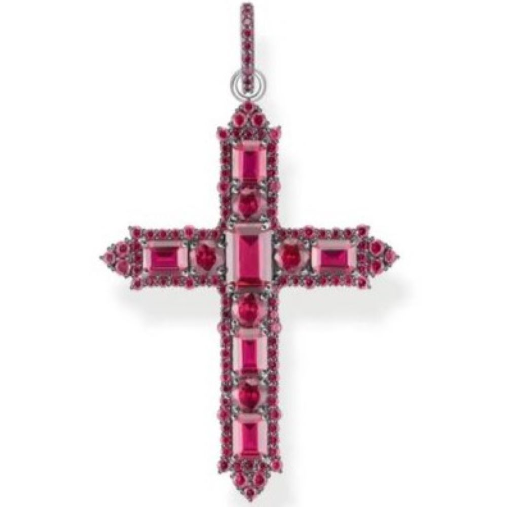 THOMAS SABO REBEL RED CZ CROSS PENDANT