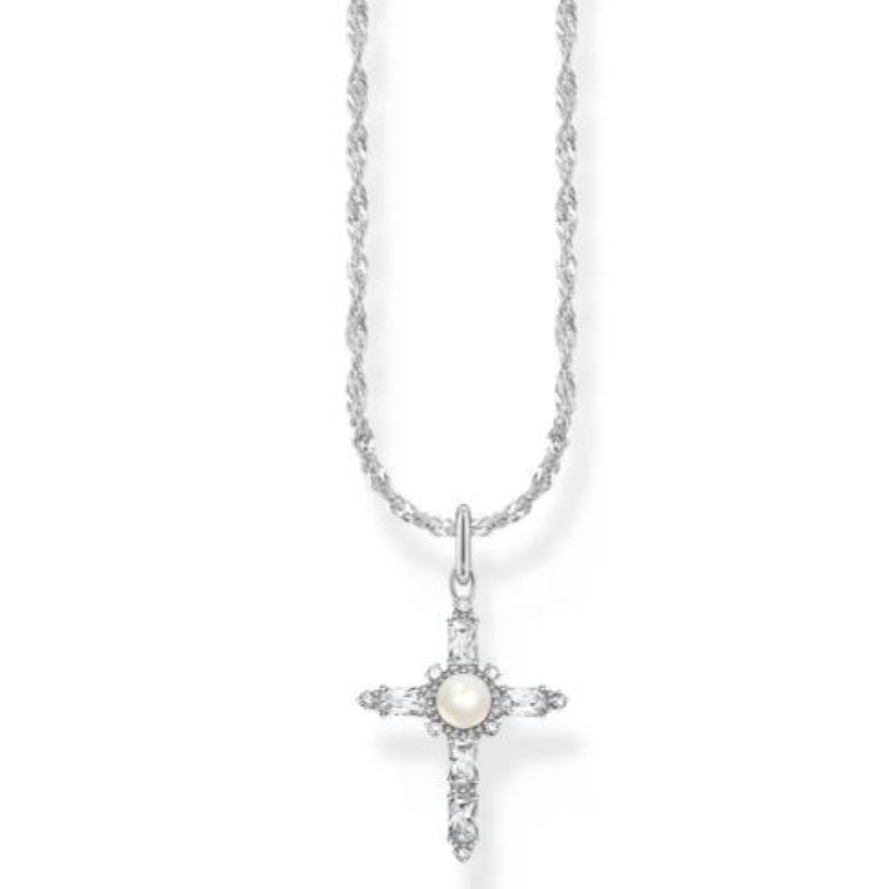 THOMAS SABO TRUE ROMCE CZ PEARL CROSS N/L 40-45cm