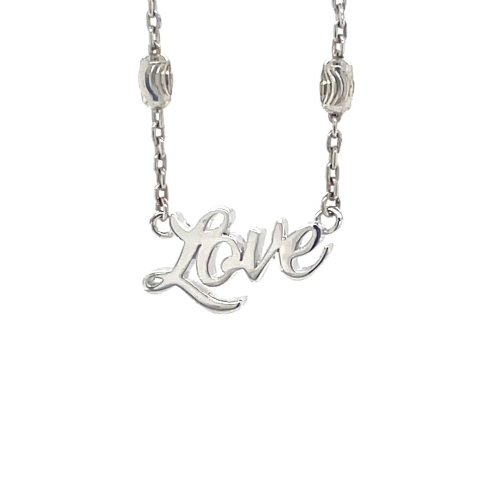 HDXTASHA "LOVE" SIL OVAL BEAD NECKLACE 40+5CM