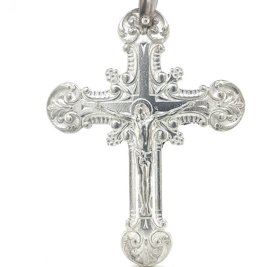 Stg Silver Oxidised Crucifix Pendant