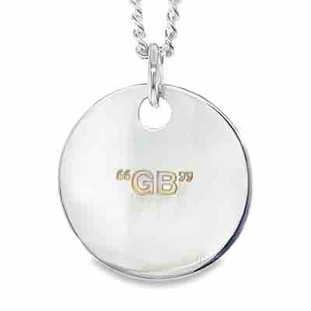 'Kiwiana' Stg Silver 'GB' Pendant w Curb Chain 60cm