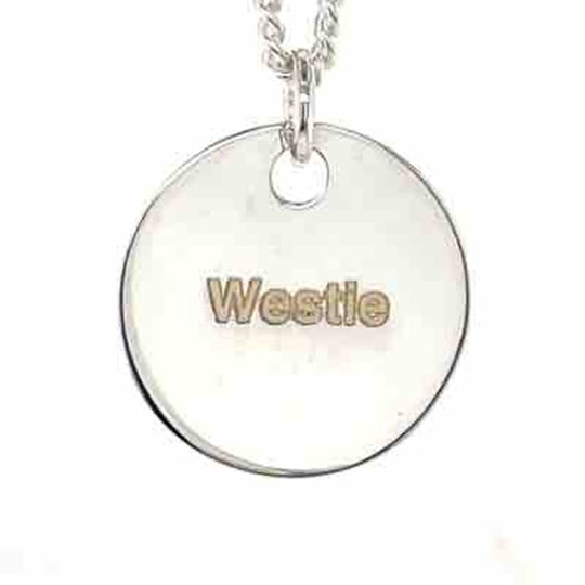 'Kiwiana' Stg Silver 'Westie' Pendant w Curb Chain 60cm