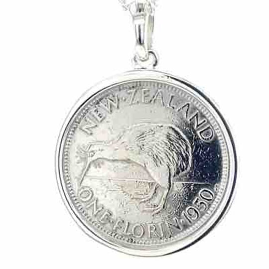 'Kiwiana' Stg Silver 1950 Florin Pendant