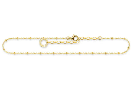 C/C THOMAS SABO BEAD YLW GP ANKLET 22-27cm