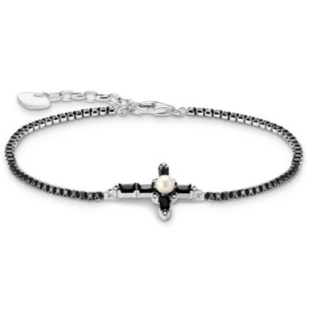 THOMAS SABO TRUE ROMCE BCZ PEARL CROSS BL 16-19cm