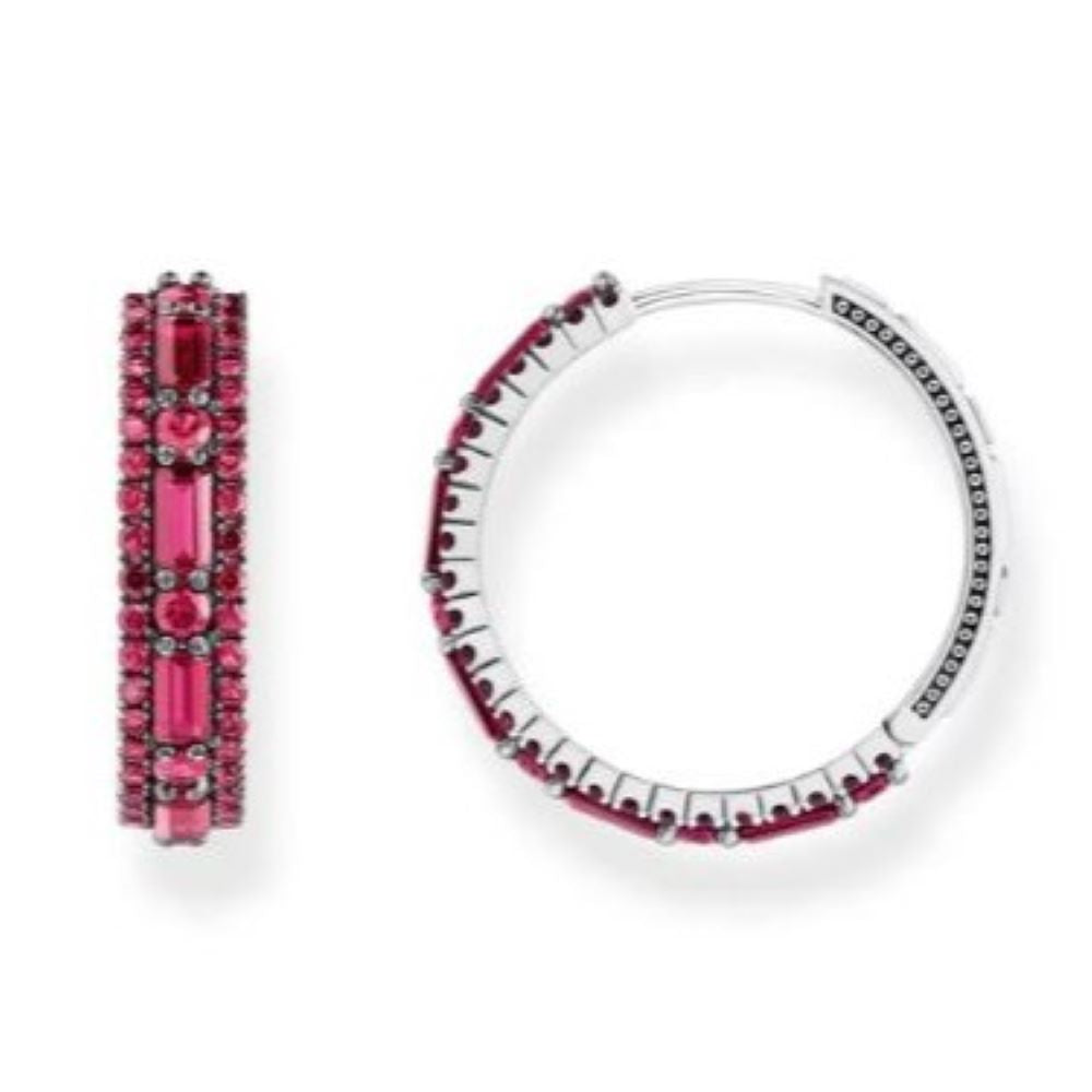 THOMAS SABO REBEL ELEGANT RED CZ HOOP E/R