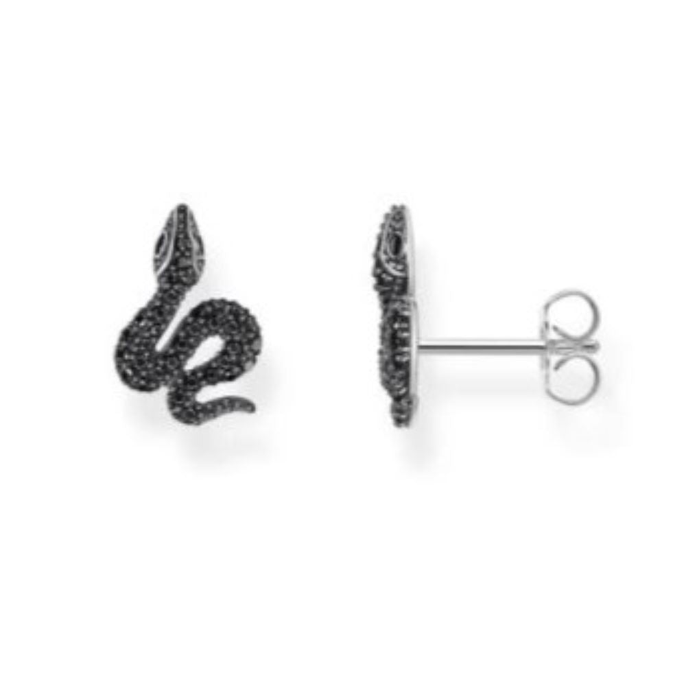 THOMAS SABO REBEL SNAKE BLK CZ STUD E/R