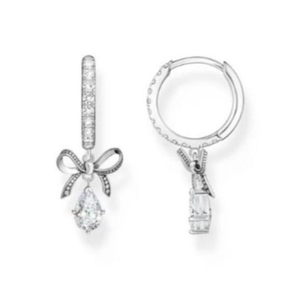 THOMAS SABO TRUE ROMANCE BOW CZ HOOP E/R