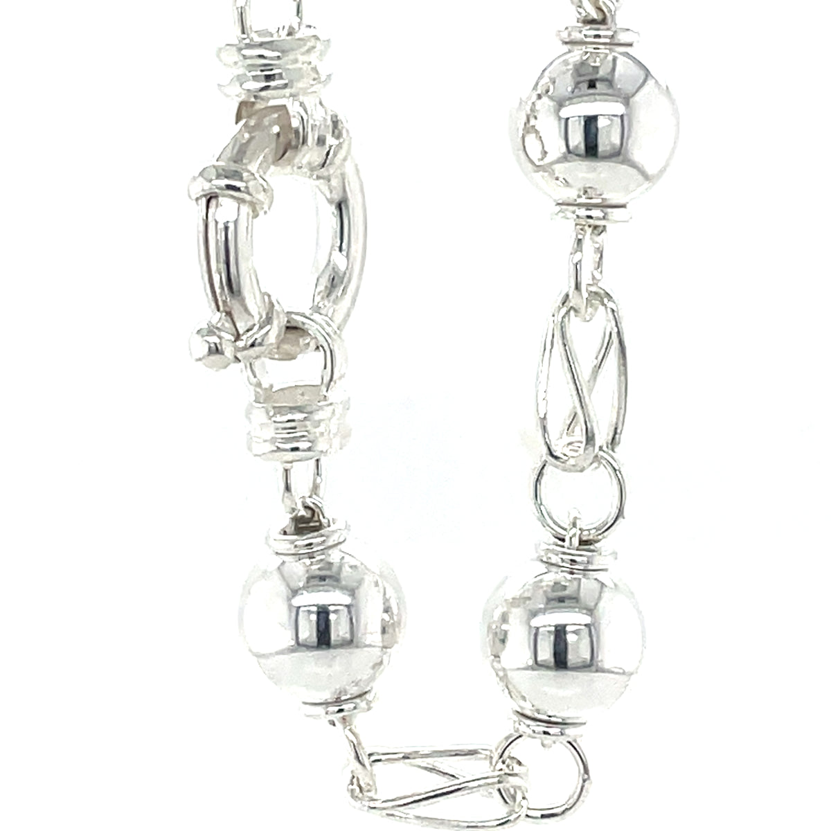 Stg Silver Ball & Cage Necklace 45cm