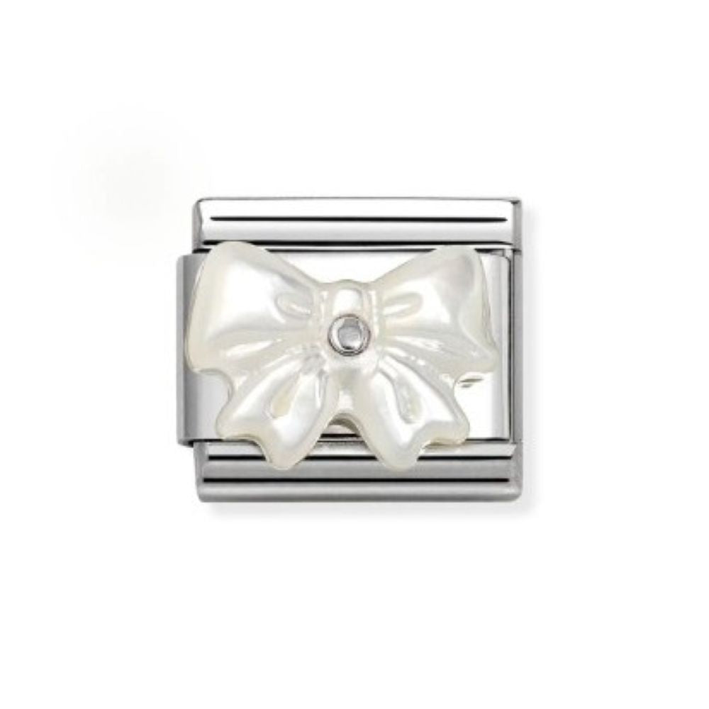 Nomination Composable Classic Symbols St/Steel, Stg Silver MOP Bow Charm