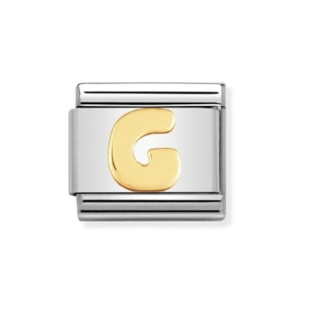 Nomination Composable Classic Letters St/Steel, 18K YG "G" Charm