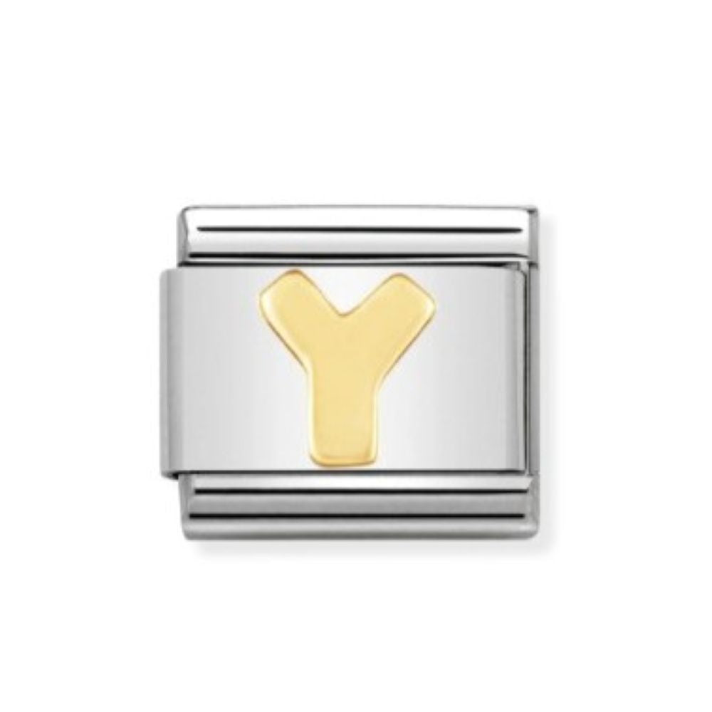 Nomination Composable Classic Letters St/Steel, 18K YG "Y" Charm