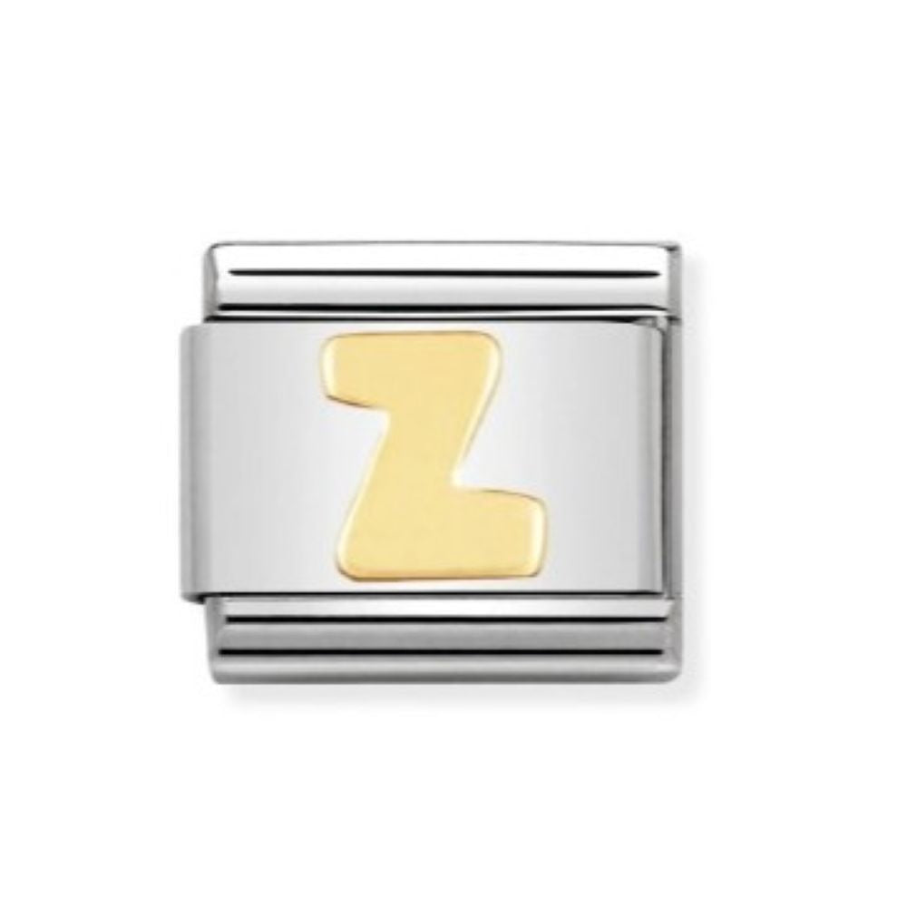Nomination Composable Classic Letters St/Steel, 18K YG "Z" Charm