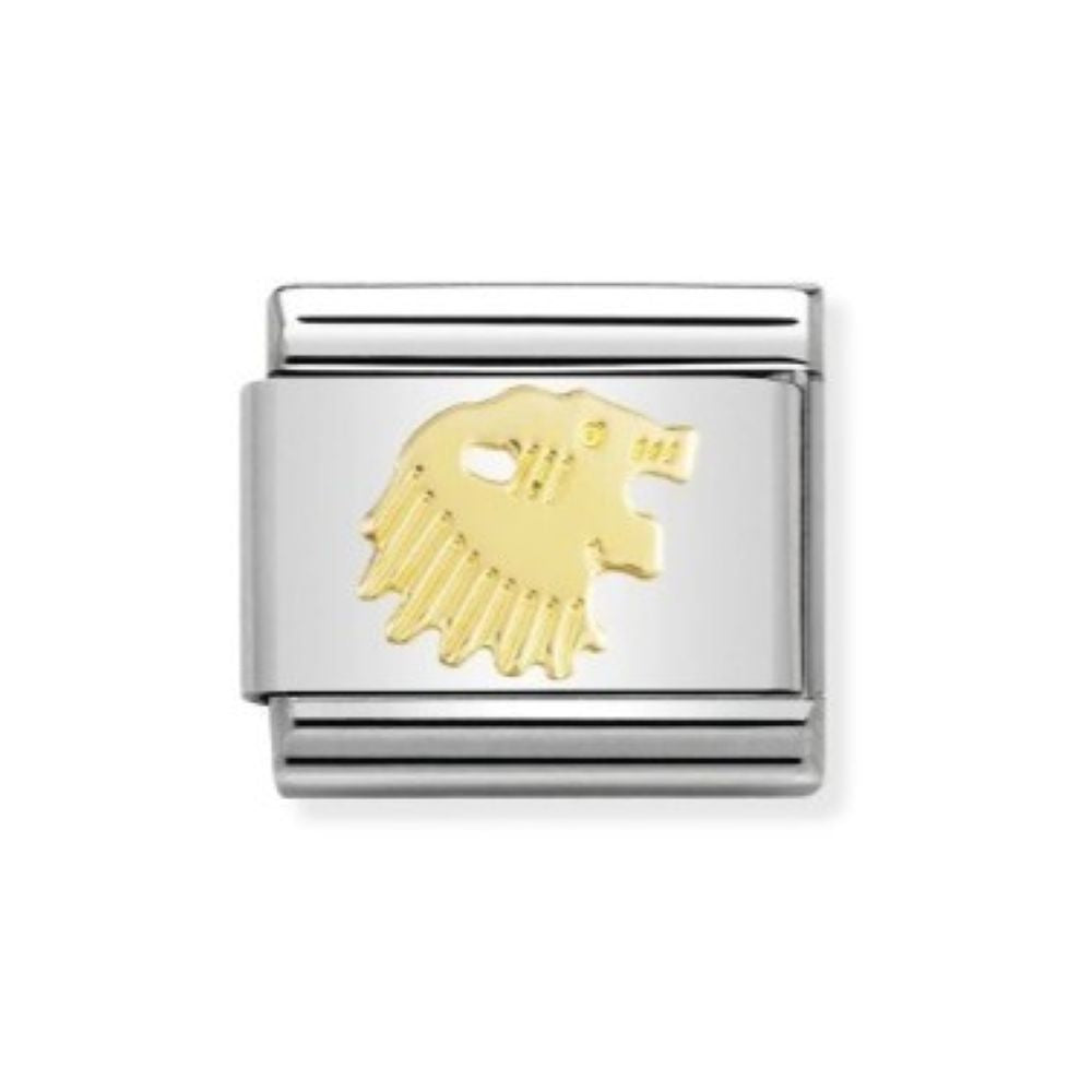 Nomination Composable Classic Zodiac St/Steel, 18K YG "Leo" Charm