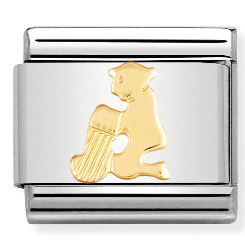 Nomination Composable Classic Zodiac St/Steel, 18K YG "Aquarius" Charm