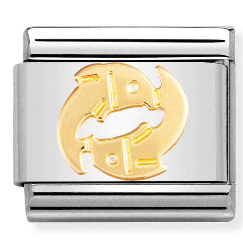 Nomination Composable Classic Zodiac St/Steel, 18K YG "Pisces" Charm