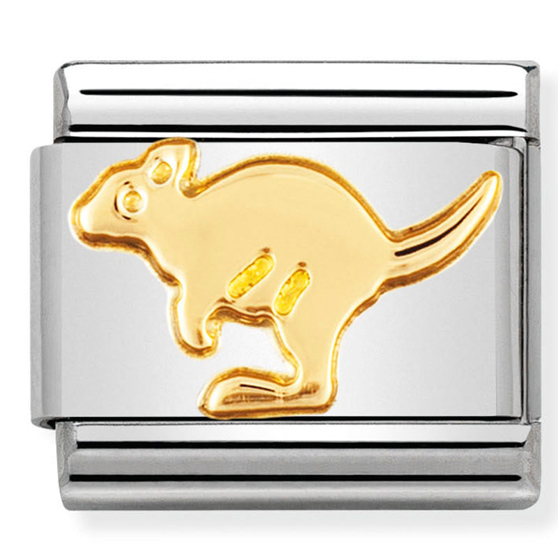Nomination Composable Classic Animals St/Steel, 18K YG Kangaro Charm