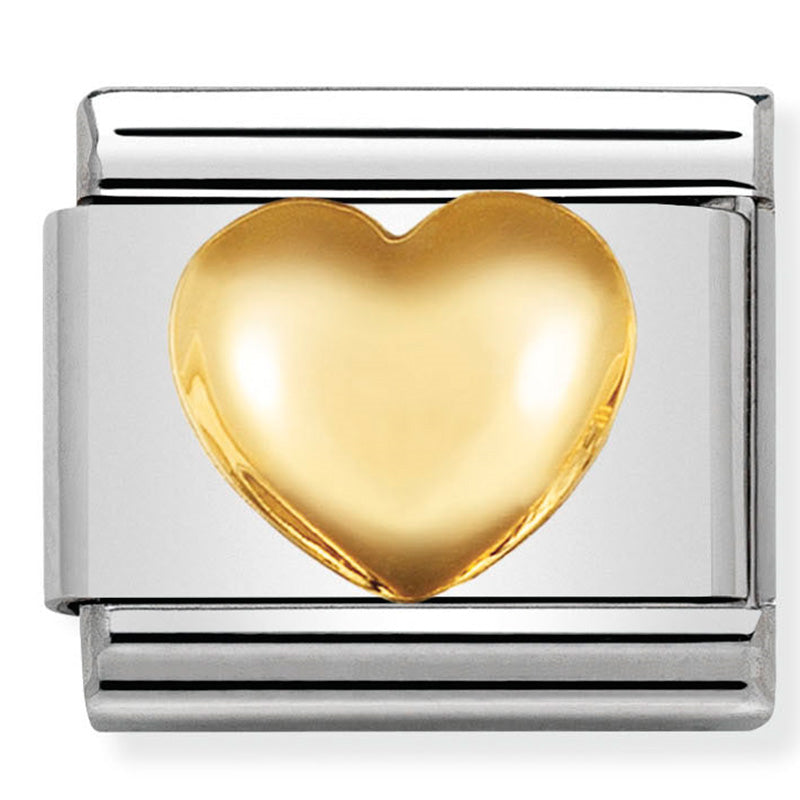 Nomination Composable Classic Love St/Steel, 18K YG Raised Heart Charm