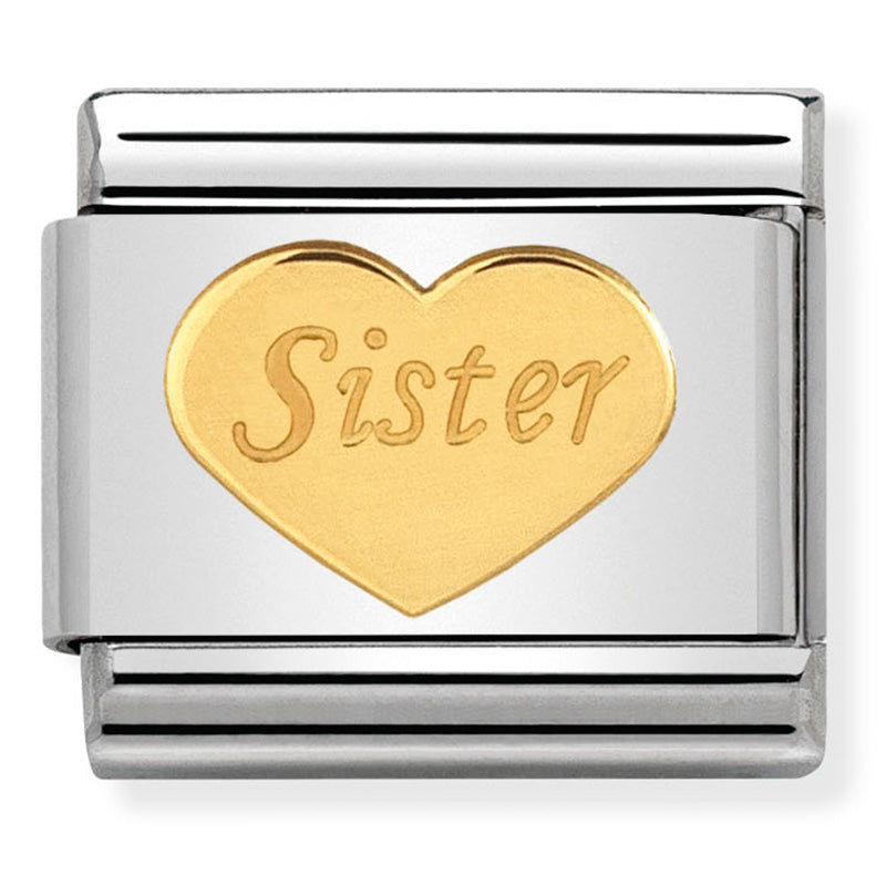 Nomination Composable Classic Symbols St/Steel, 18K YG Sister Heart Charm