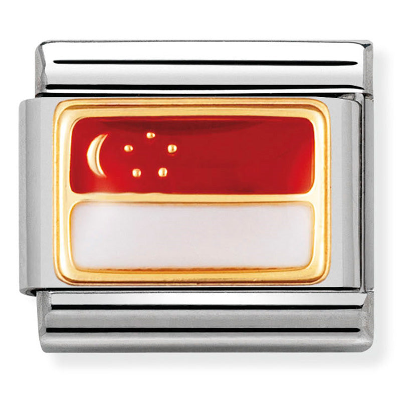 Nomination Composable Classic Asia Flag Singapore Charm