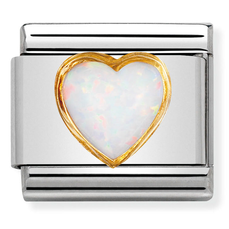 Nomination Composable White Opal Heart Charm