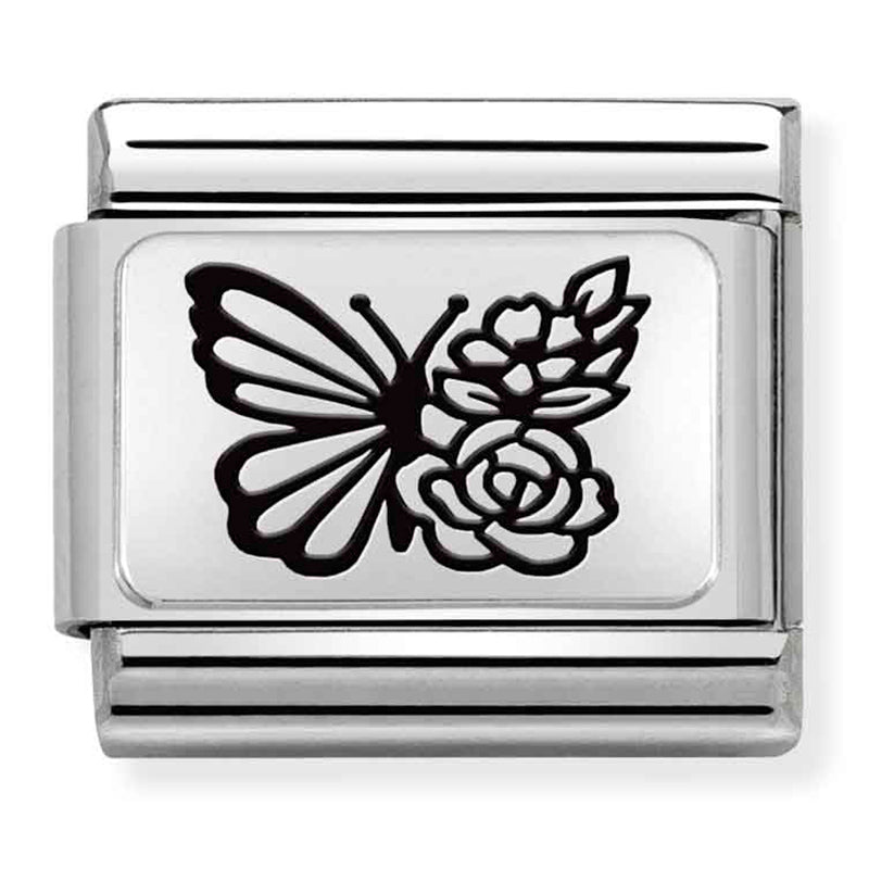 Nomination Composable Butterfly w Flowers Charm