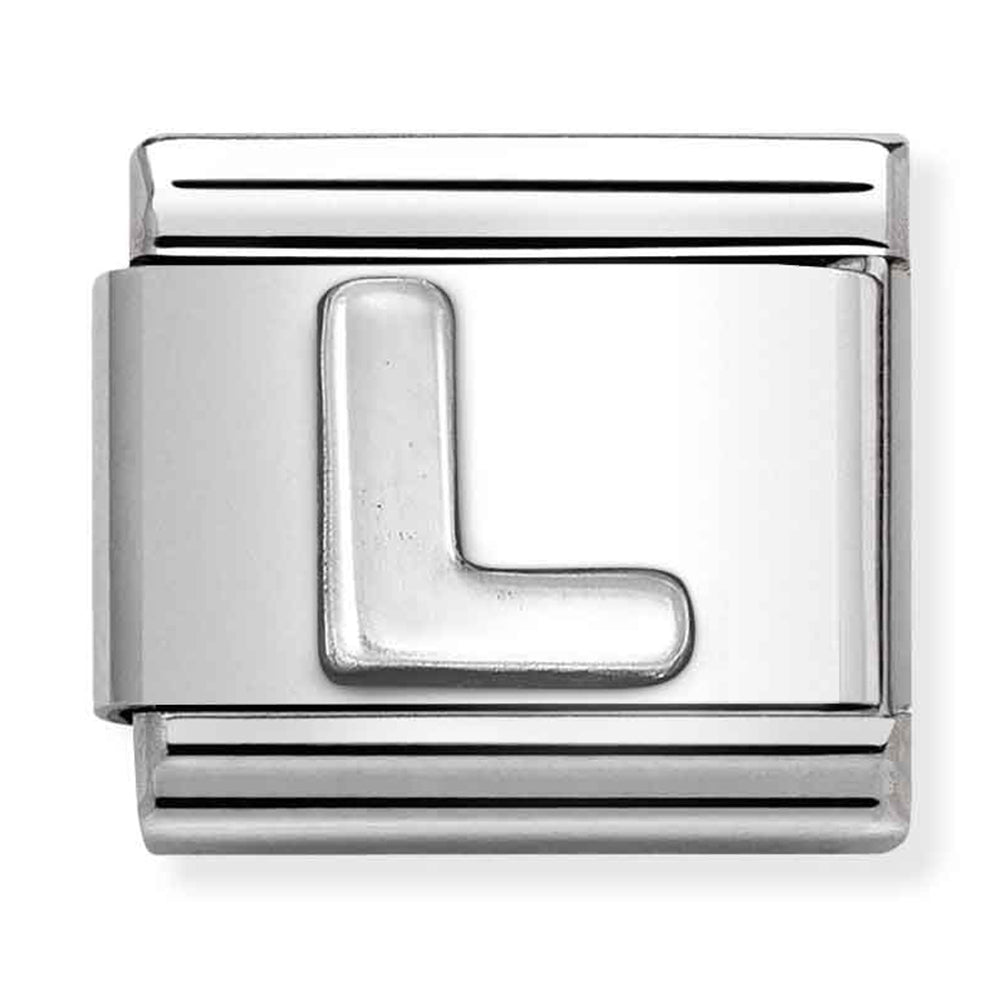Nomination Composable Classic Letters St/Steel, Stg Silver "L" Charm