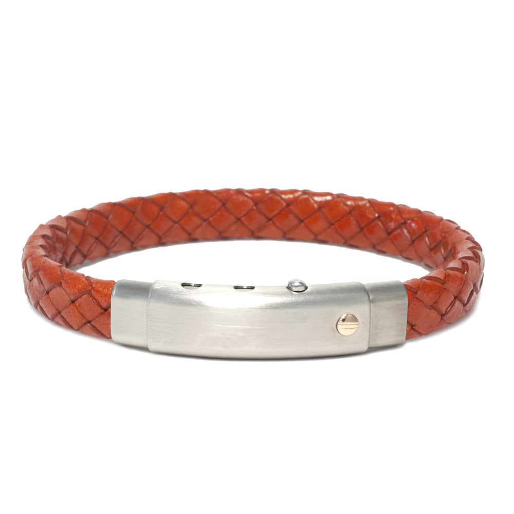 Borsari Gioielli Audace St/Stl Orange Leather Bracelet