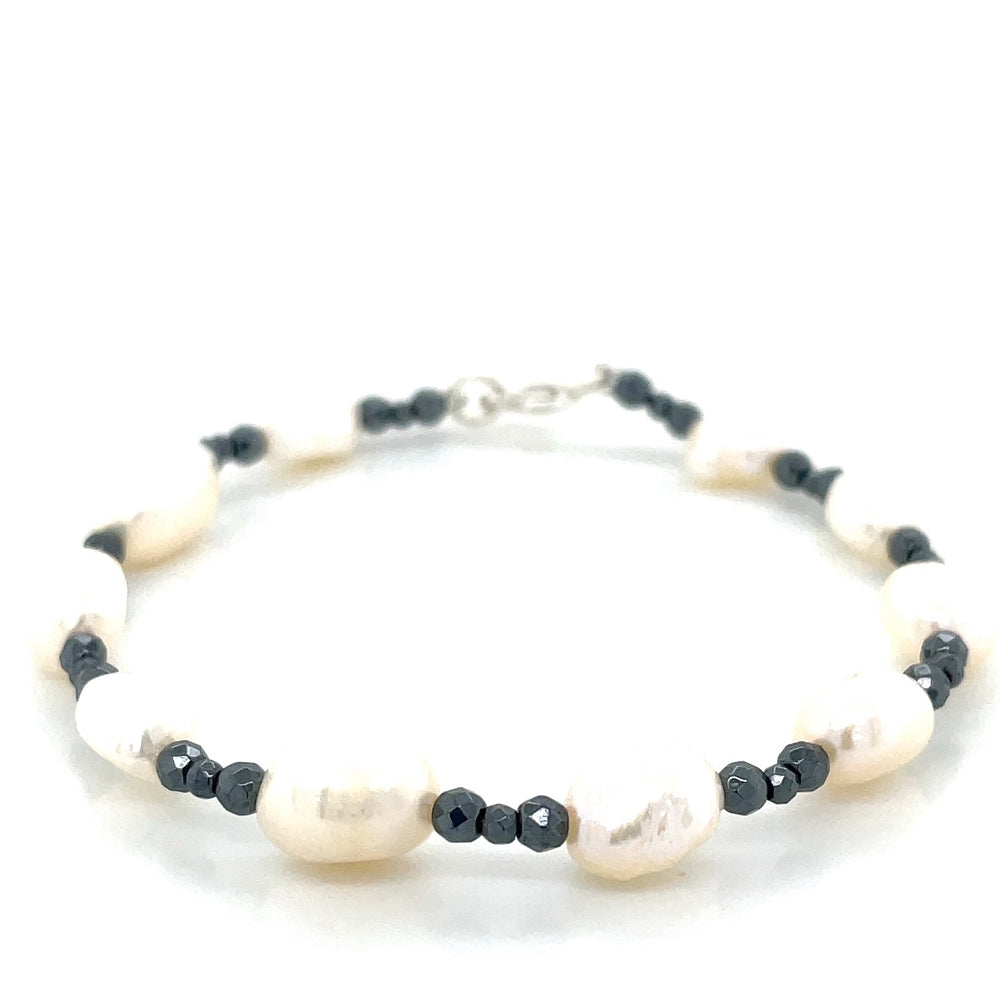 Freshwater Pearls & Haematite Bracelet