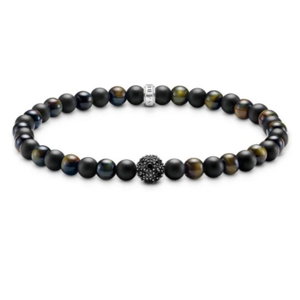 THOMAS SABO REBEL BLUE TIGERS EYE&OBSID B/L 21cm