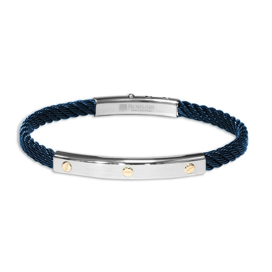 Borsari Gioielli Skema St/Stl Blue PVD Bracelet w 18K Gold Screws