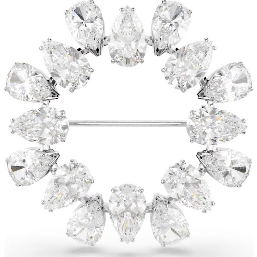 SWAROVSKI MATRIX:BROOCH PEAR WHITE/RHS