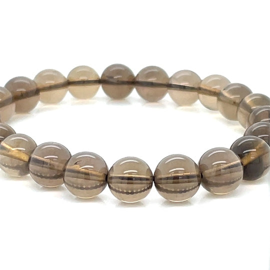 Smokey Quartz 8-9mm Beads Stretch Bracelet