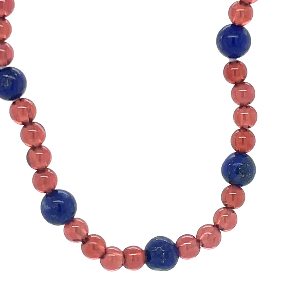 Garnet& Lapis Lazuli Beads Necklace