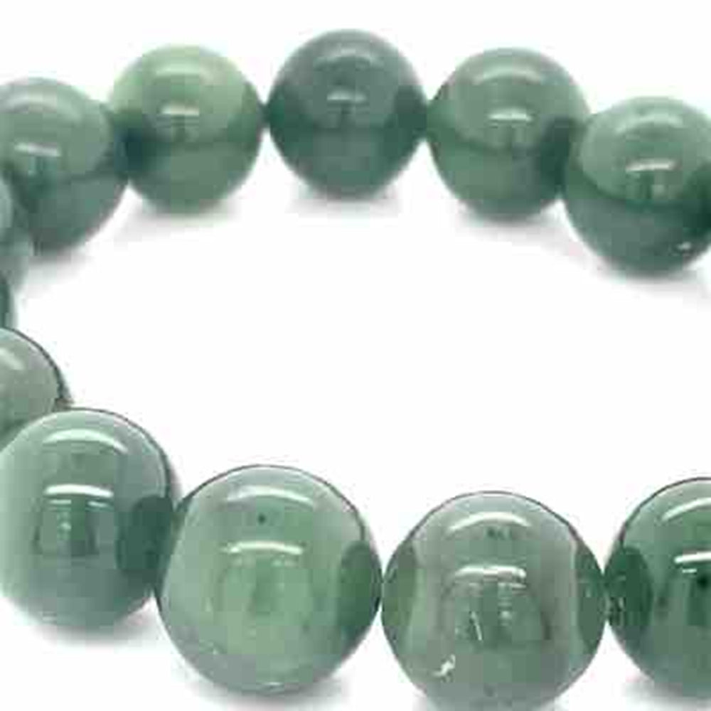 Greenstone 11.5-12mm Beads Stretch Bracelet
