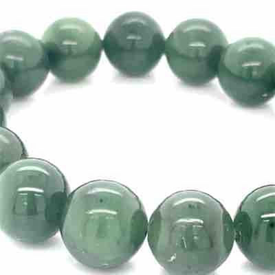 Greenstone 11.5-12mm Beads Stretch Bracelet
