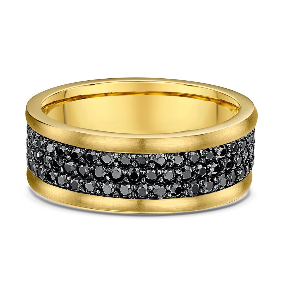 Black Diamonds with Gold Wedding Ring