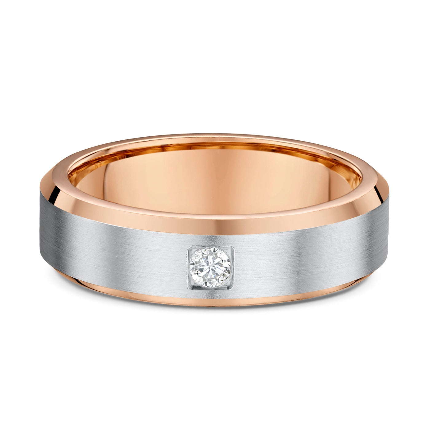 White Diamond & Gold Wedding Ring