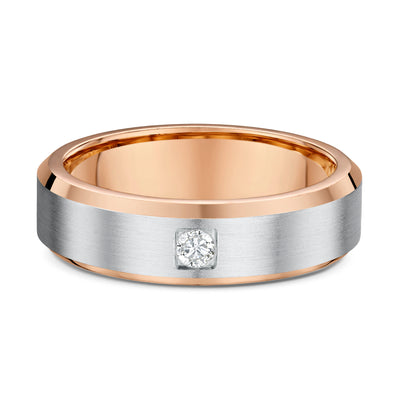 White Diamond & Rose Gold Wedding Ring