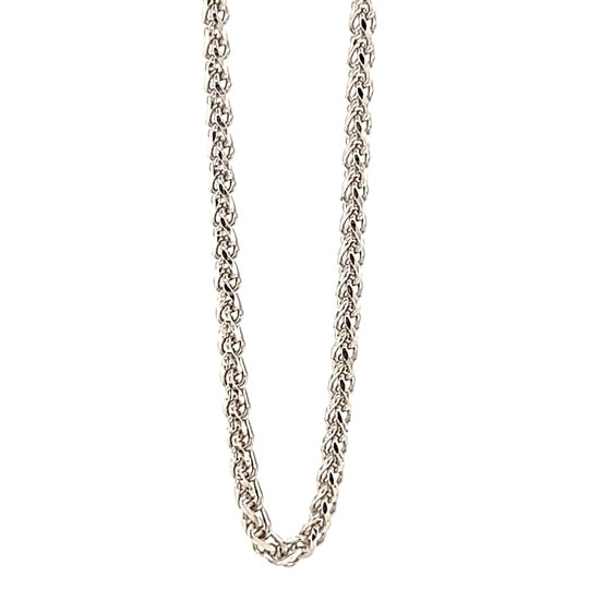 9K White Gold Foxtail Chain 50cm
