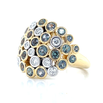 "Aurora" 18k Gold Alexandrite & Diamonds Ring