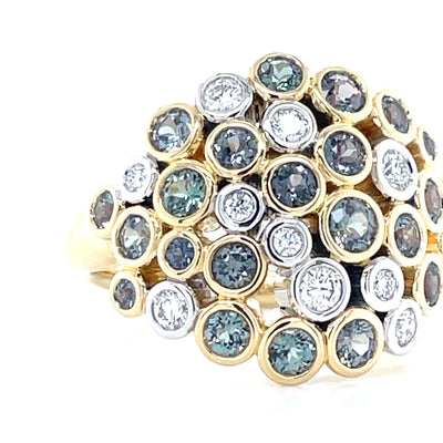 "Aurora" 18k Gold Alexandrite & Diamonds Ring