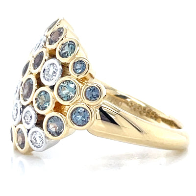 "Aurora" 18k Gold Alexandrite & Diamonds Ring